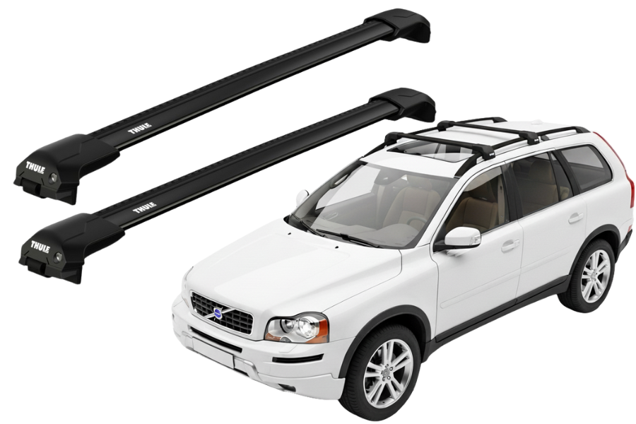 Barras THULE EDGE Flush para autos VOLVO XC90 2002 a 2014 negro
