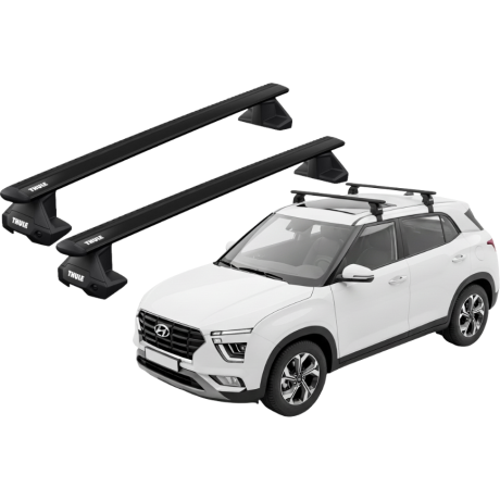 Barras THULE EVO WingBar para autos HYUNDAI Creta desde 2017 - 2022 negro