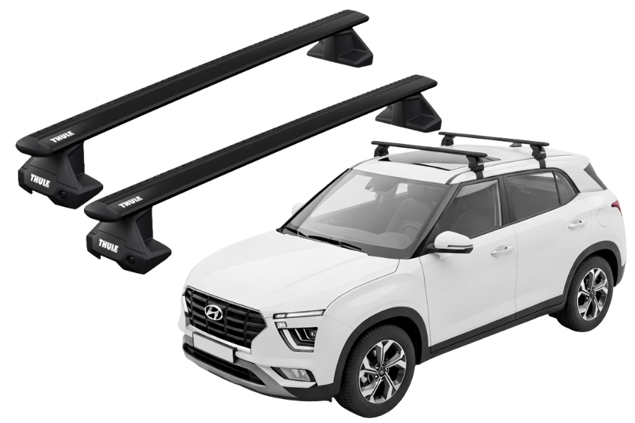 Barras THULE EVO WingBar para autos HYUNDAI Creta desde 2017 - 2022 negro