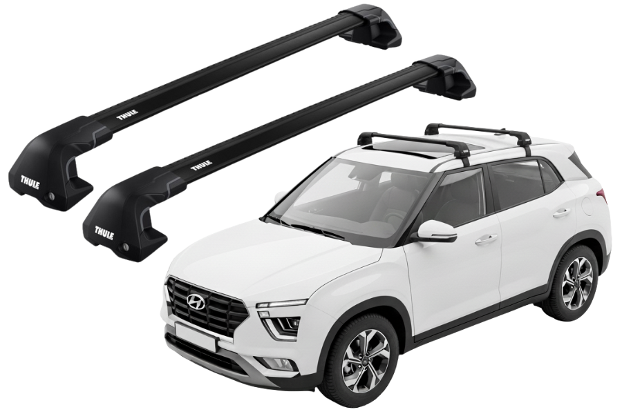 Barras THULE EDGE Flush para autos HYUNDAI Creta desde 2017 - 2022 negro