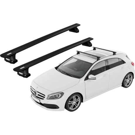 Barras THULE EVO WingBar para autos MERCEDES BENZ A-Class (W176) 2012 a 2018 negro