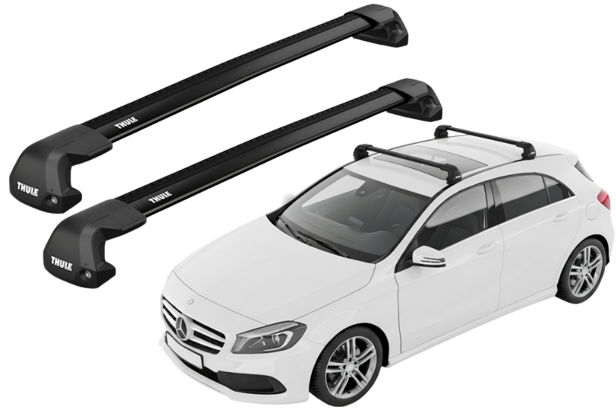 Barras THULE EDGE Flush para autos MERCEDES BENZ A-Class (W176) 2012 a 2018 negro