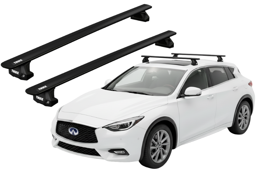 Barras THULE EVO WingBar para autos INFINITI Q30 desde 2016 - 2019 negro