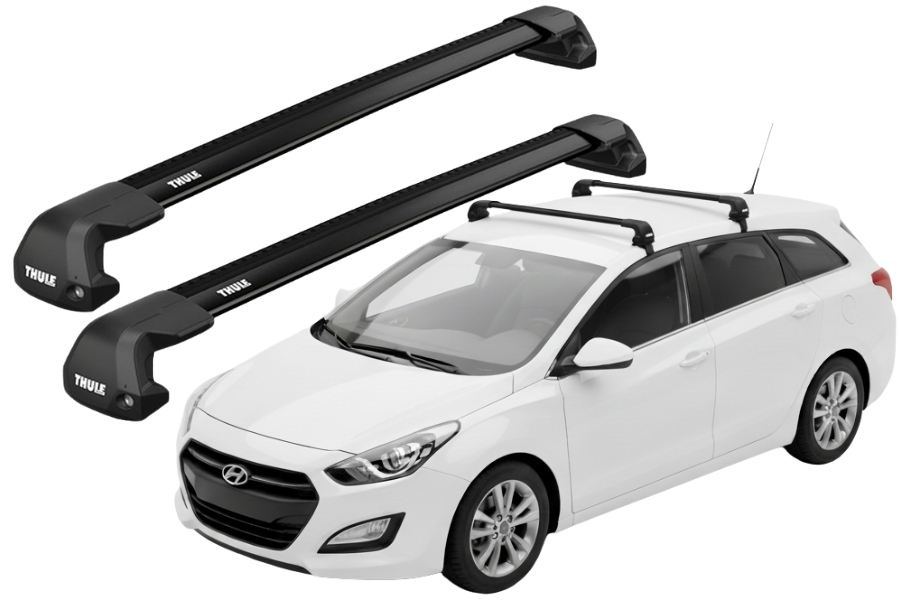 Barras THULE EDGE Flush para autos HYUNDAI i30 SW 2012 a 2017 negro