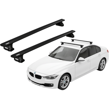 Barras THULE EVO WingBar para autos BMW 3-Series 2012 a 2018 negro