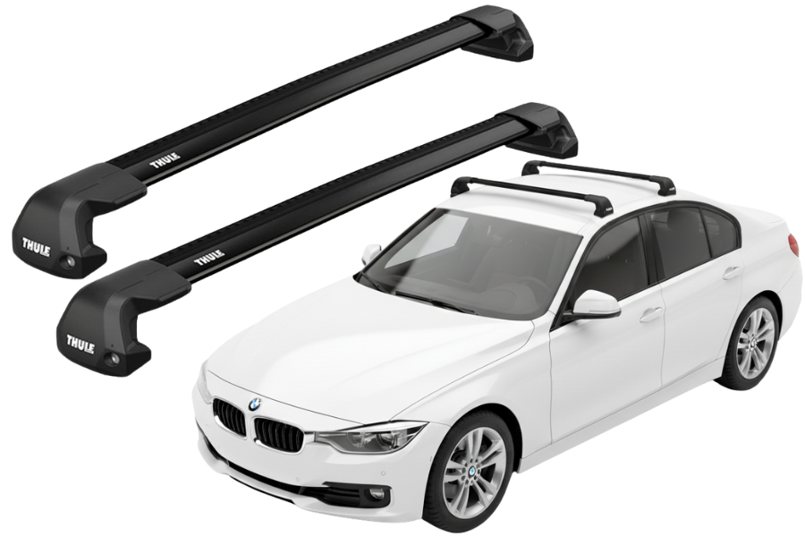 Barras THULE EDGE Flush para autos BMW 3-Series (F30) 2012 a 2018 negro