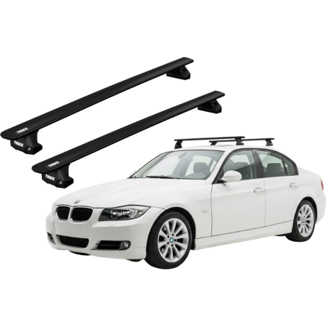 Barras THULE EVO WingBar para autos BMW 3-Series 2005 a 2011 negro