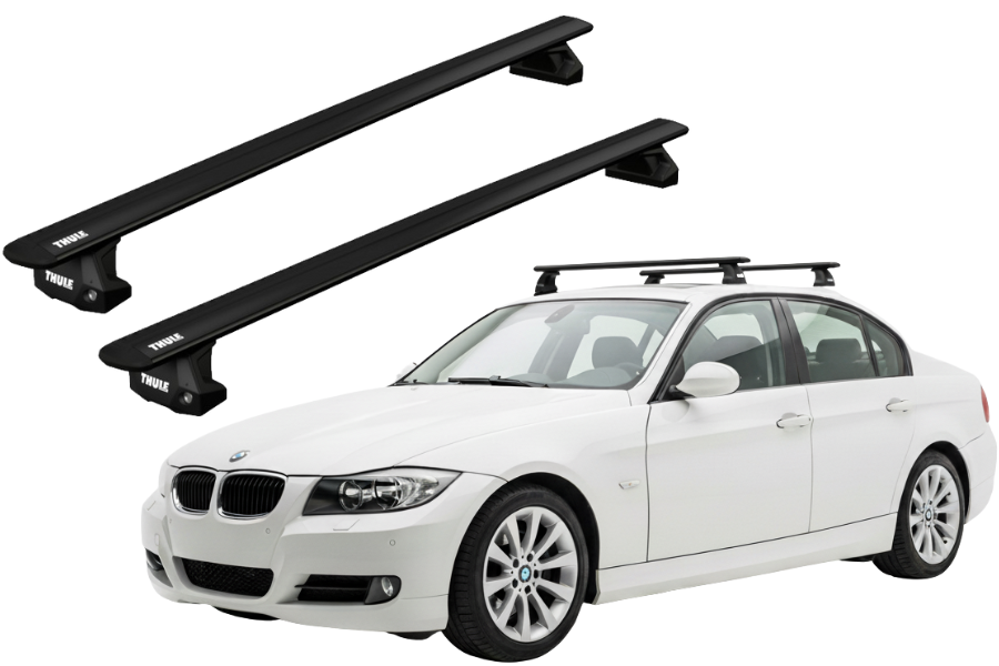 Barras THULE EVO WingBar para autos BMW 3-Series 2005 a 2011 negro