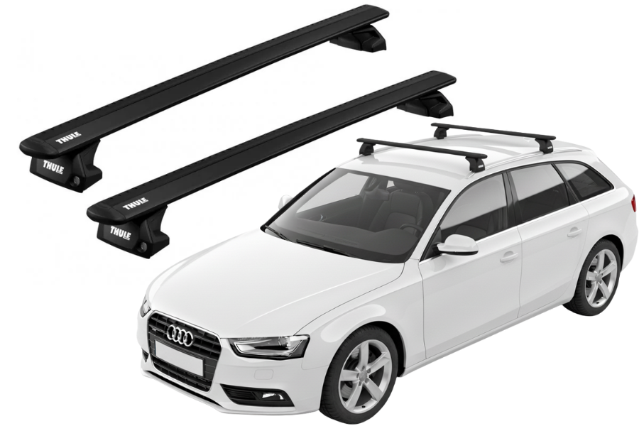 Barras THULE EVO WingBar para autos AUDI A4 Avant 2008 a 2015 negro