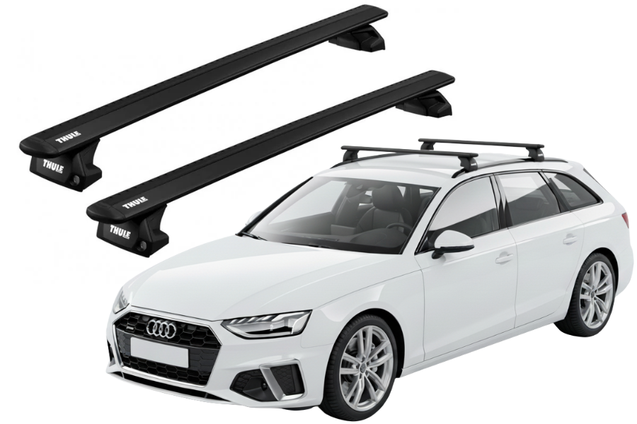 Barras THULE EVO WingBar para autos AUDI A4 Avant desde 2016 negro