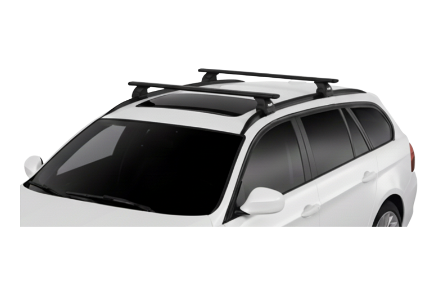 Barras THULE EVO WingBar para autos BMW 3-Series Touring 2010 a 2011 negro