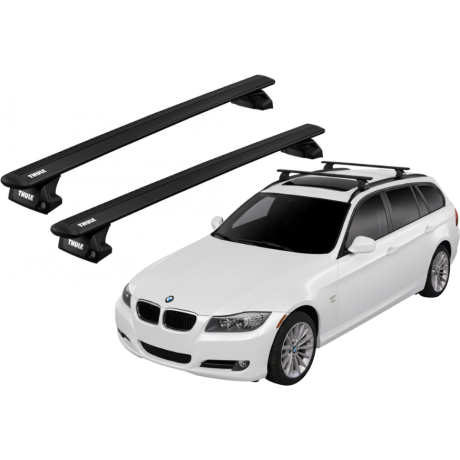 Barras THULE EVO WingBar para autos BMW 3-Series Touring 2010 a 2011 negro