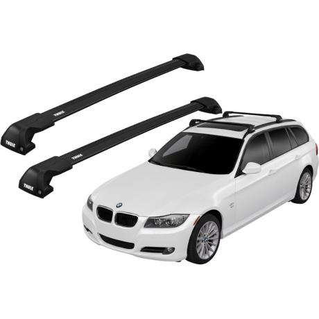 Barras THULE EDGE Flush para autos BMW 3-Series Touring 2010 a 2011 negro