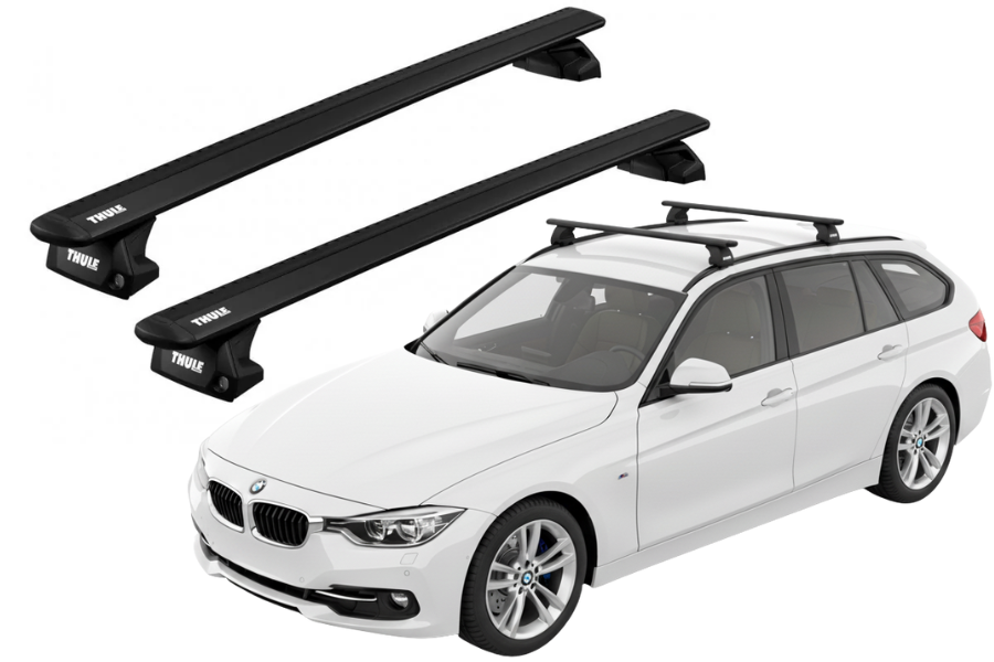 Barras THULE EVO WingBar para autos BMW 3-Series Touring desde 2012 negro