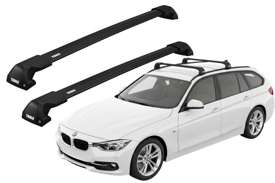 Barras THULE EDGE Flush para autos BMW 3-Series Touring desde 2012 negro
