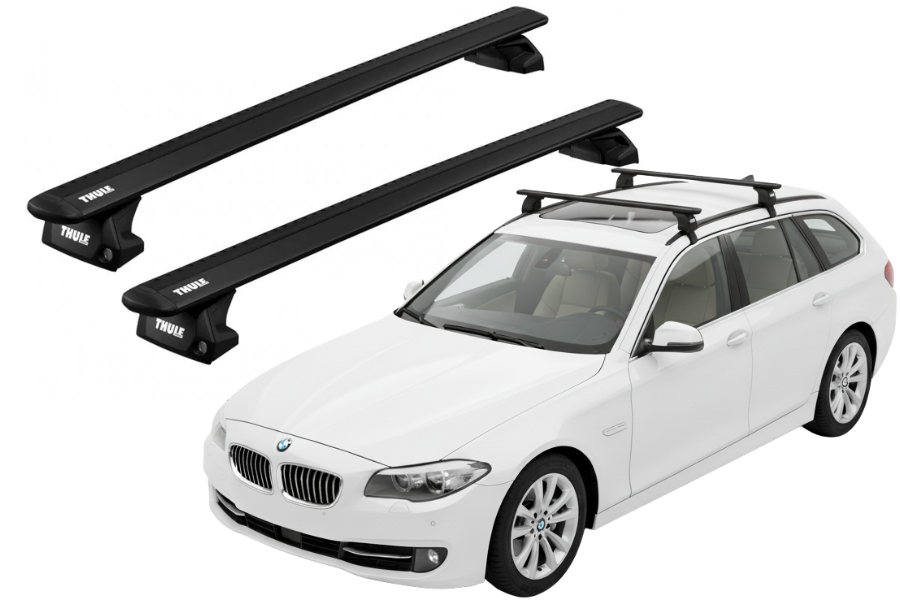 Barras THULE EVO WingBar para autos BMW 5-Series Touring 2010 a 2017 negro