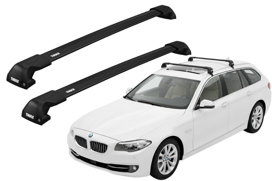 Barras THULE EDGE Flush para autos BMW 5-Series Touring 2010 a 2017 negro