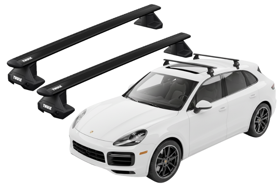 Barras THULE EVO WingBar para autos PORSCHE Cayenne (9YA) desde 2018 negro