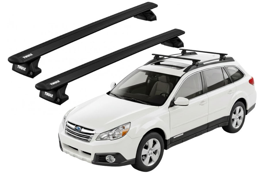 Barras THULE EVO WingBar para autos SUBARU Outback 2009 a 2014 negro
