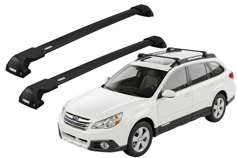 Barras THULE EDGE Flush para autos SUBARU Outback 2009 a 2014 negro