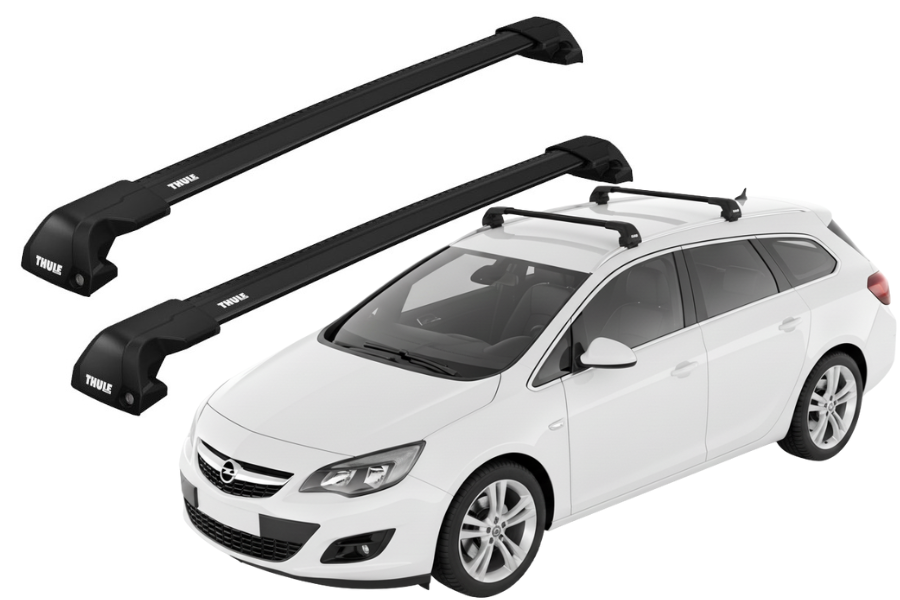 Barras THULE EDGE Flush para autos OPEL Astra Sports Tourer 2010 a 2015 negro