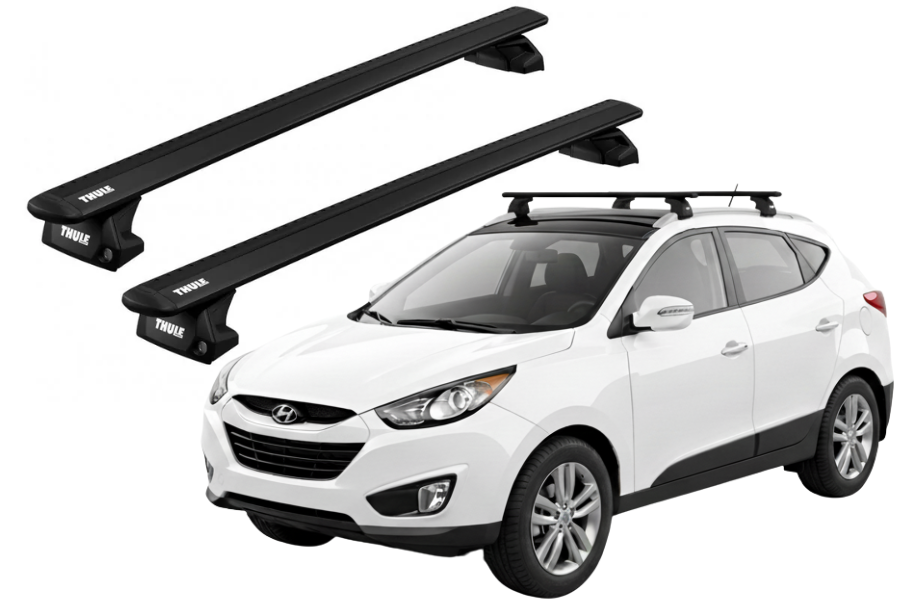 Barras THULE EVO WingBar para autos HYUNDAI ix35 2010 a 2015 negro