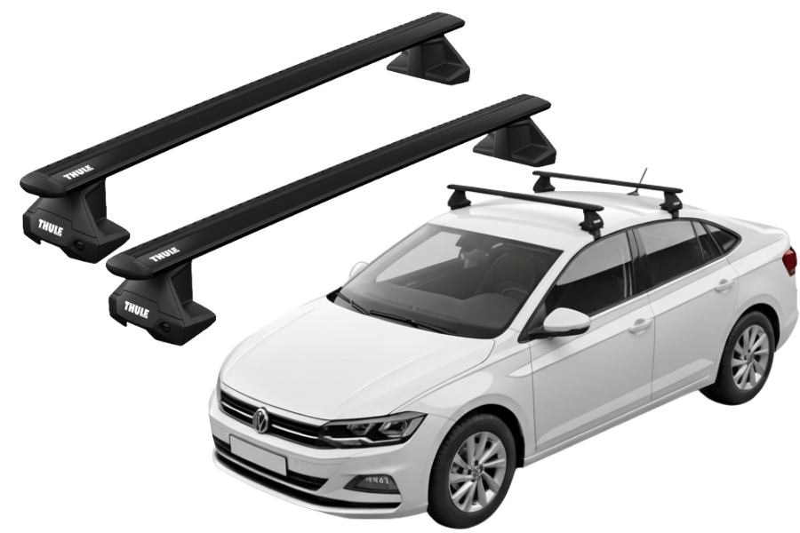 Barras THULE EVO WingBar para autos VOLKSWAGEN Virtus desde 2018 negro