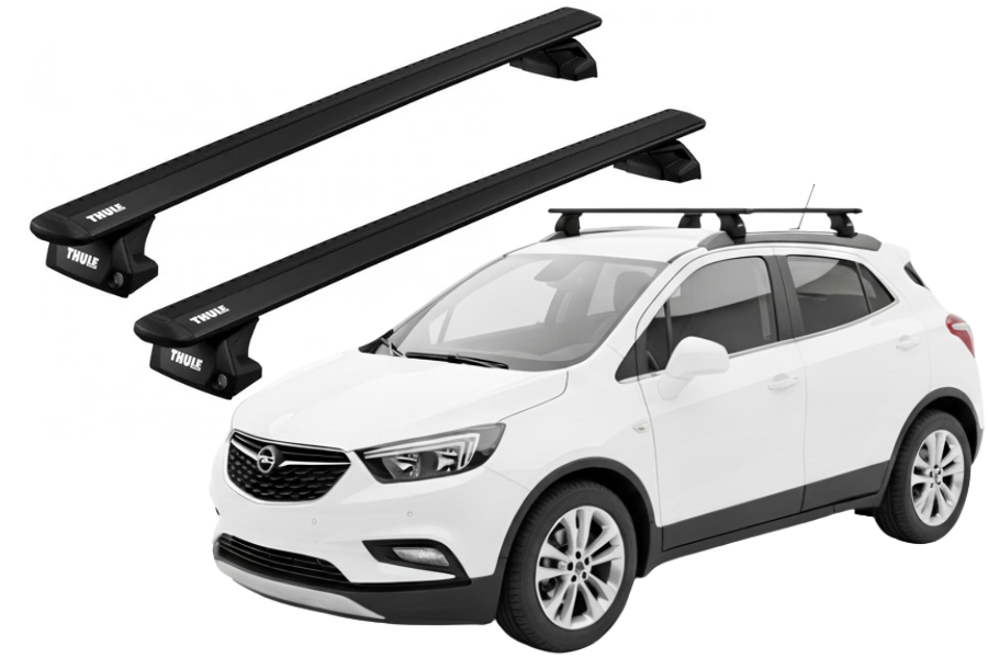 Barras THULE EVO WingBar para autos OPEL Mokka X 2016 a 2020 negro