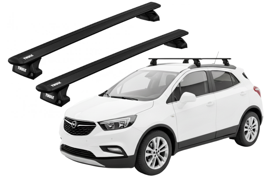 Barras THULE EVO WingBar para autos OPEL Mokka 2013 a 2020 negro