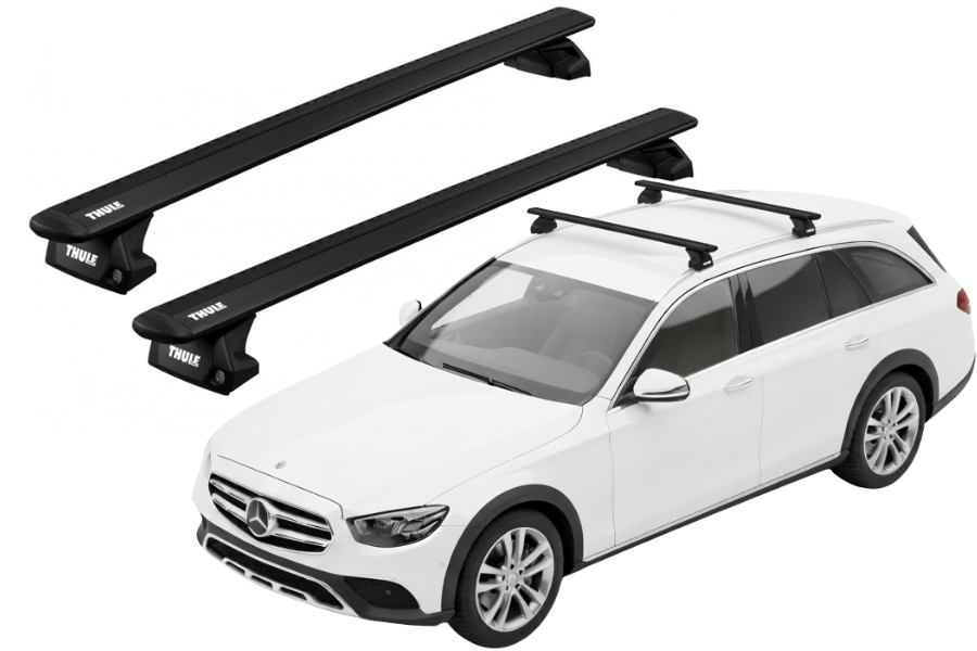 Barras THULE EVO WingBar para autos MERCEDES BENZ E-Class (S213) All-Terrain desde 2016 - 2023 negro