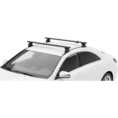 Barras THULE EVO WingBar para autos Mercedes Benz CLA (C117) 2013 a 2018 negro
