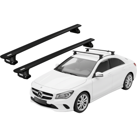 Barras THULE EVO WingBar para autos Mercedes Benz CLA (C117) 2013 a 2018 negro