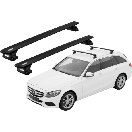 Barras THULE EVO WingBar para autos MERCEDES BENZ C-Class (S205) 2015 a 2021 negro