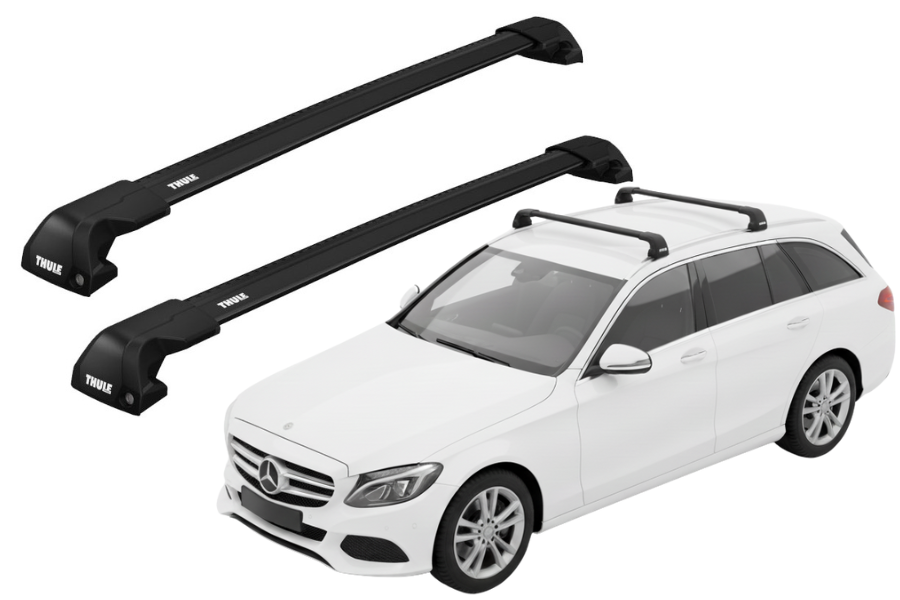 Barras THULE EDGE Flush para autos MERCEDES BENZ C-Class (S205) 2015 a 2021 negro