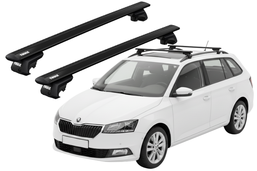 Barras THULE EVO WingBar para autos SKODA Fabia desde 2015-2021 negro