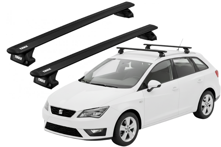 Barras THULE EVO WingBar para autos SEAT Ibiza ST 2010 a 2017 negro