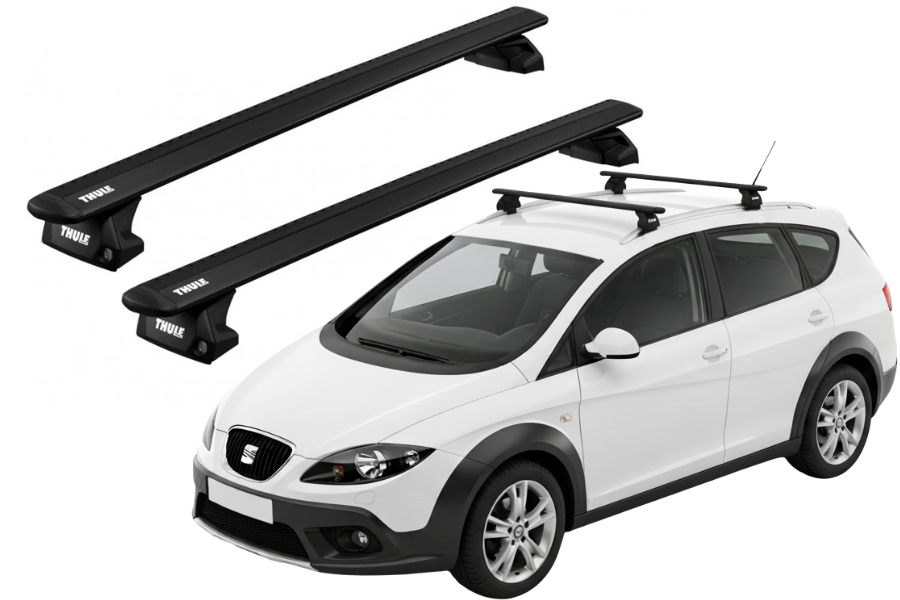 Barras THULE EVO WingBar para autos SEAT Altea Freetrack 2007 a 2015 negro