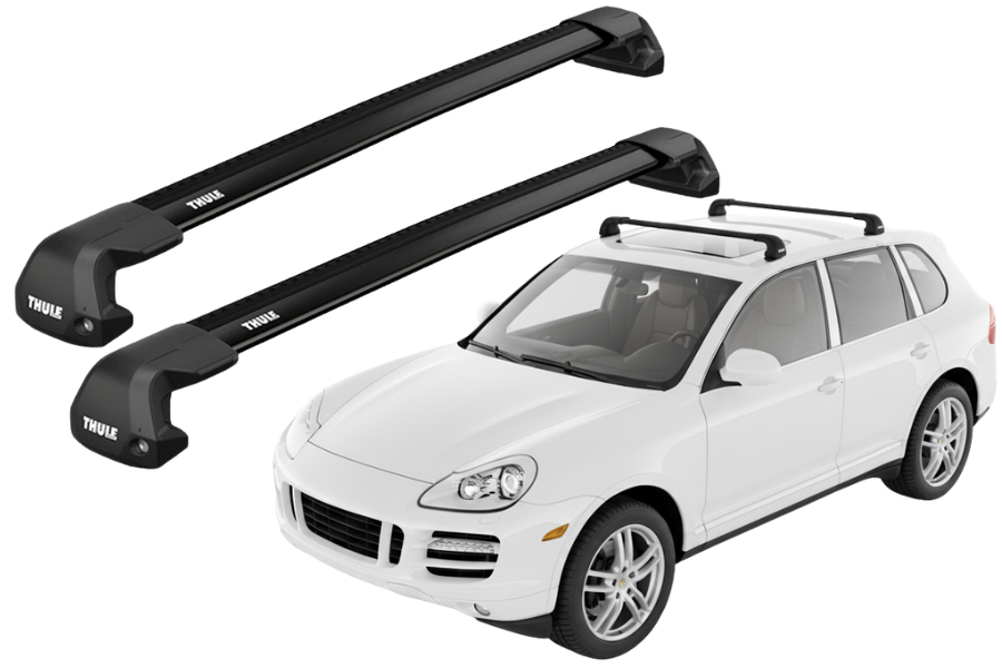 Barras THULE EDGE FLUSH para autos PORSCHE Cayenne 2002 a 2009 negro