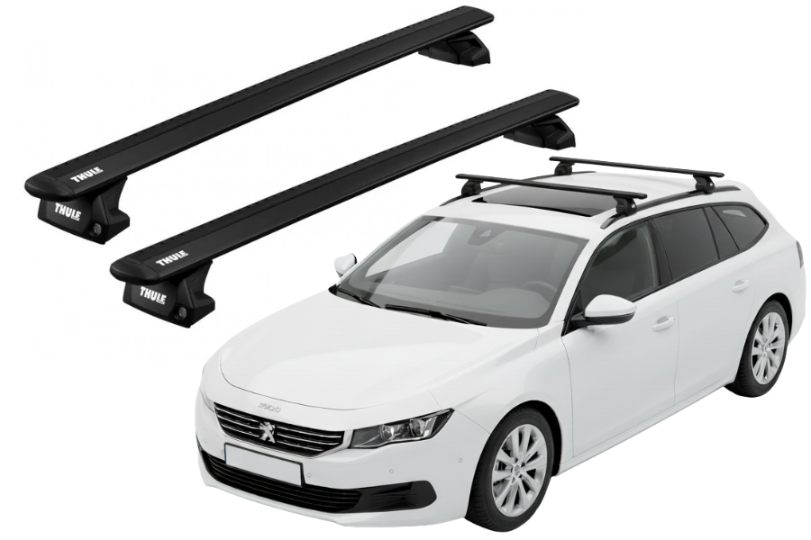 Barras THULE EVO WingBar para autos PEUGEOT 508 SW 2011 a 2018 negro
