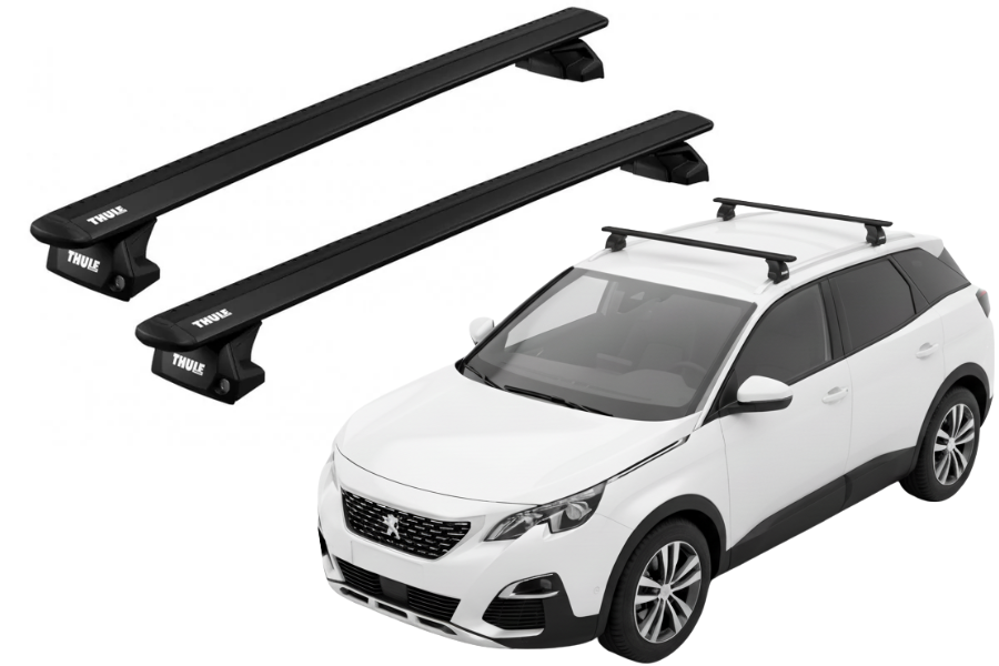 Barras THULE EVO WingBar para autos PEUGEOT 3008 desde 2017 . 2023 negro
