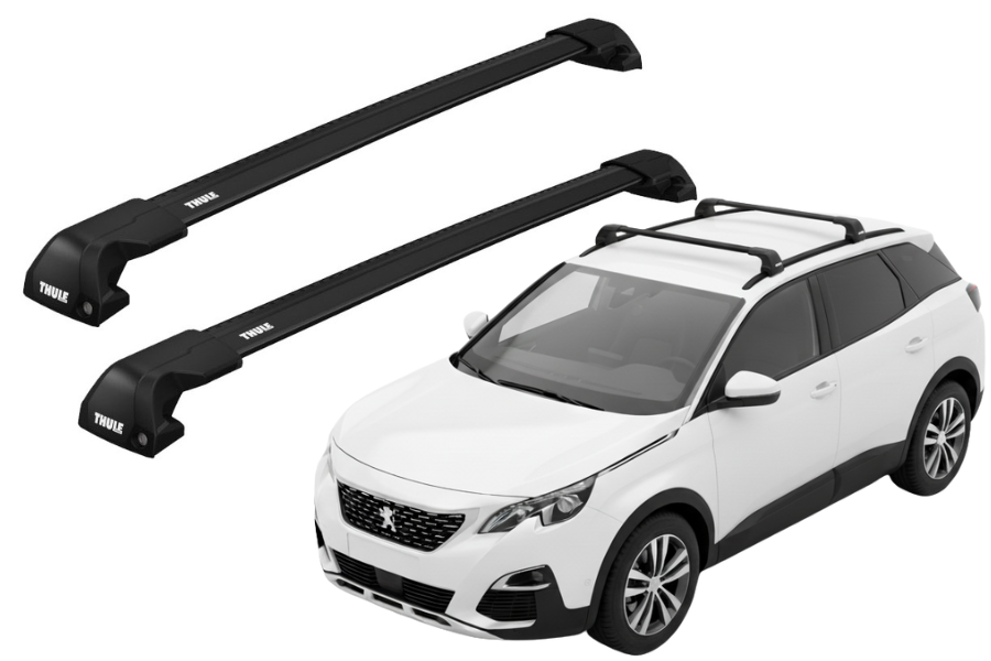 Barras THULE EDGE Flush para autos PEUGEOT 3008 desde 2017 - 2023 negro