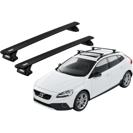 Barras THULE EVO WingBar para autos VOLVO V40 Cross Country 2013 a 2019 negro