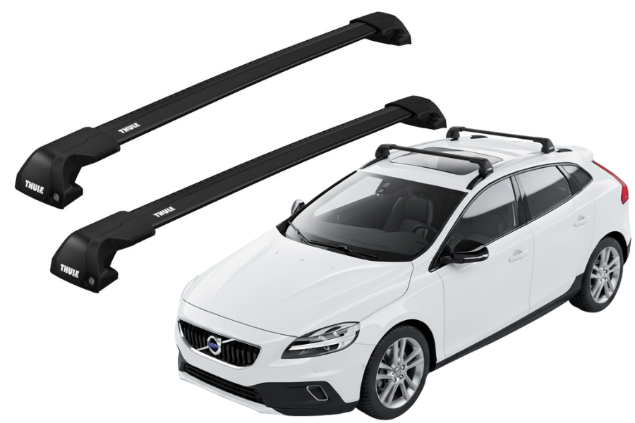 Barras THULE EDGE Flush para autos VOLVO V40 Cross Country  2013 a 2019 negro