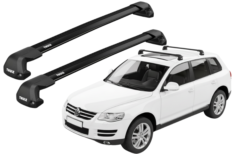 Barras THULE EDGE FLUSH para autos VOLKWAGEN Touareg 2002 a 2009 negro