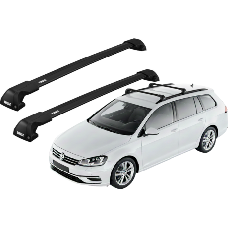 Barras THULE EDGE Flush para autos VOLKSWAGEN Golf Variant/SportCombi VII 2013 a 2020 negro