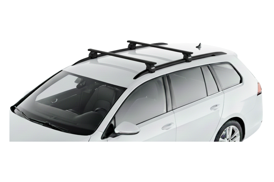 Barras THULE EVO WingBar para autos VOLKSWAGEN Golf Variant/SportCombi VII 2013 a 2020 negro