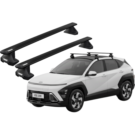 Barras THULE EVO WingBar para autos HYUNDAI KONA desde 2023 negro