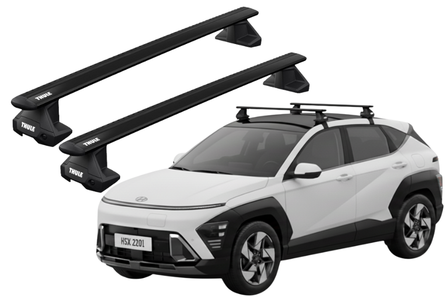 Barras THULE EVO WingBar para autos HYUNDAI KONA desde 2023 negro