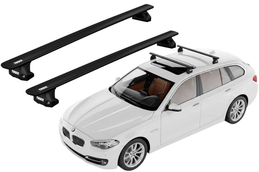 Barras THULE EVO WingBar para autos BMW 5-Series Gran Turismo 2009 a 2017 negro