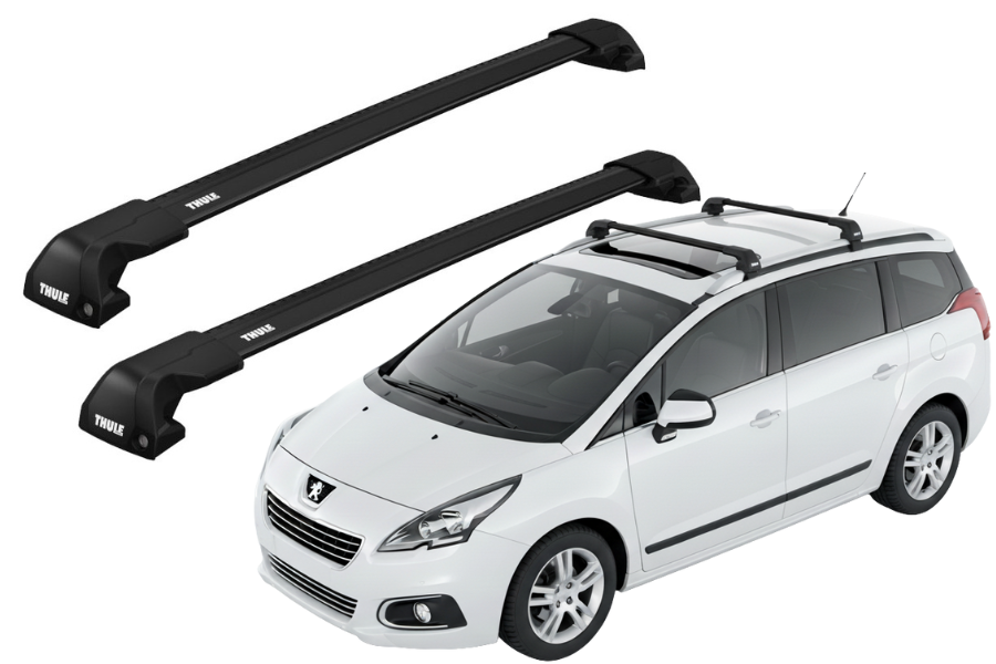 Barras THULE EDGE Flush para autos PEUGEOT 5008 2009 a 2017 negro